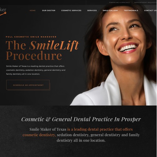 Website Promoting The SmileLift Procedure