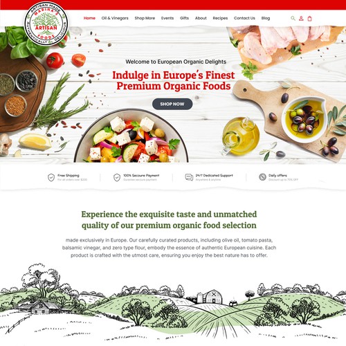 Premium Food Brand Website