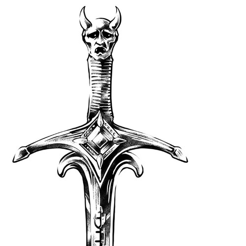 sword demon scare tattoo