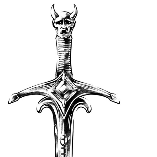 sword demon scare tattoo