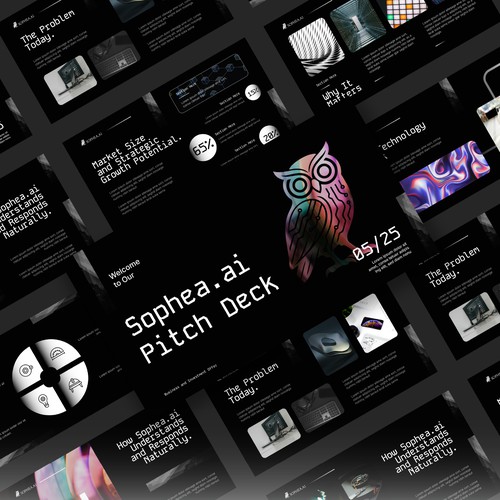Sophea.ai Presentation - Minimalist Black Theme