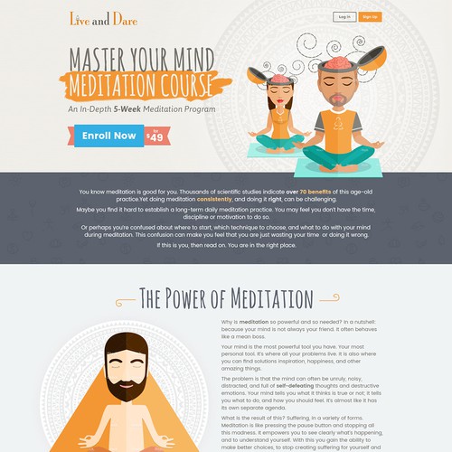 Sales page design for my MEDITATION course