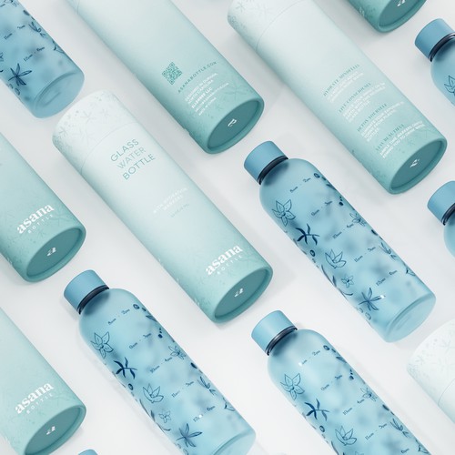Glass Water Bottle Packaging Design Concept 