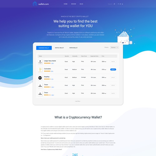 Design a crypto related website - crypto wallet