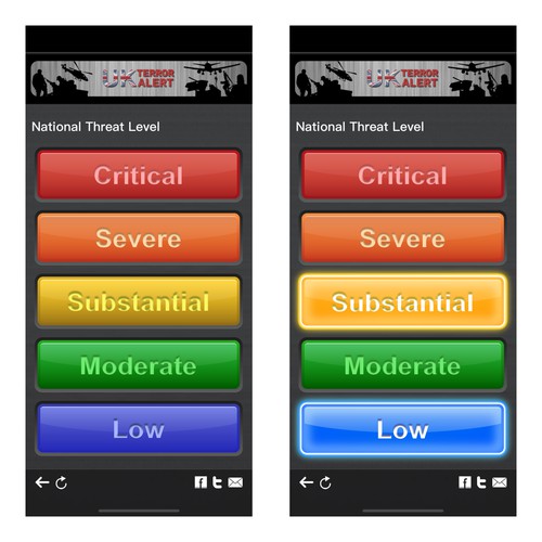 UK Terror Alert Mobile App Button