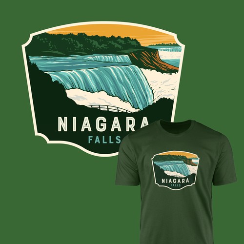 Niagara Falls Illustration for Merchandise Design