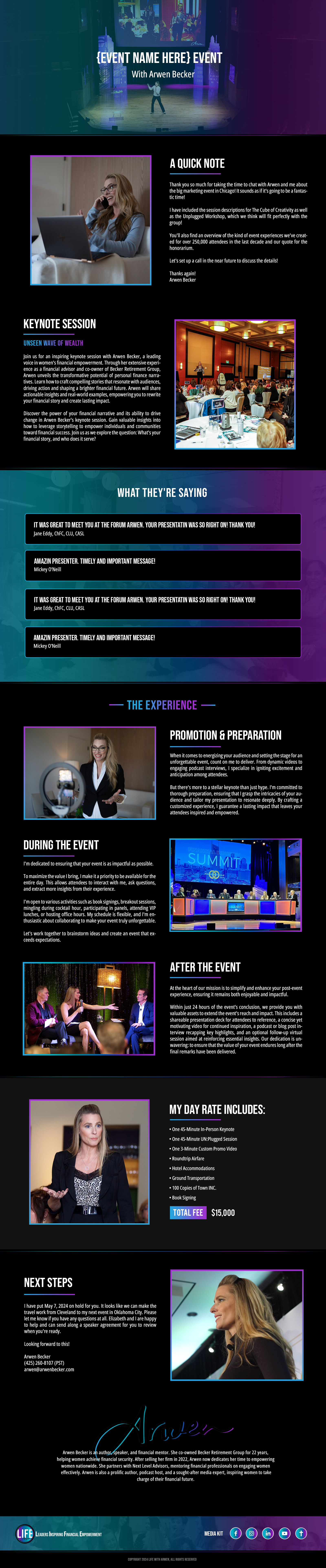 Updates to Website, new pages to add