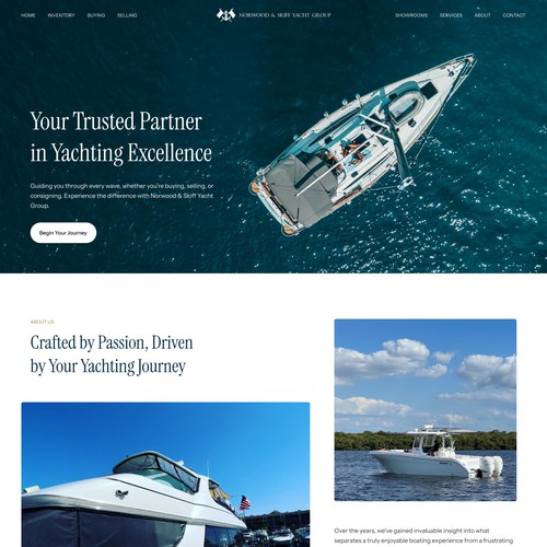 Homepage Design for Yacht Broker Website