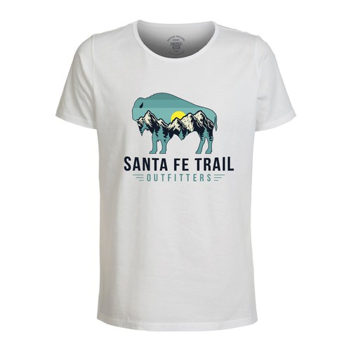 Buffalo T-shirts Design with Santa Fe Trial Mountain