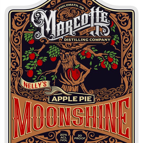 label for, Nelly's Apple pie Moonshine