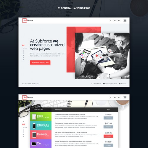 Design for 5 landing pages