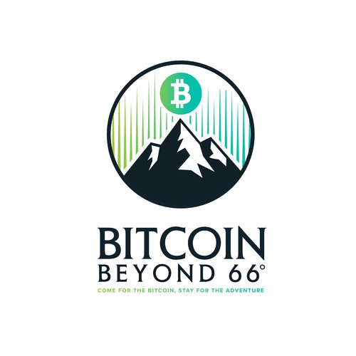 Nerthern lights with mountain Logo