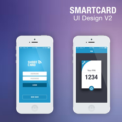 Design a minimalistic and clean GUI for a mobile web application. Mockups are supplied