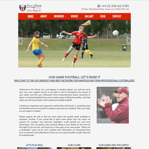 WEB SITE DESIGN - Footballers' Network