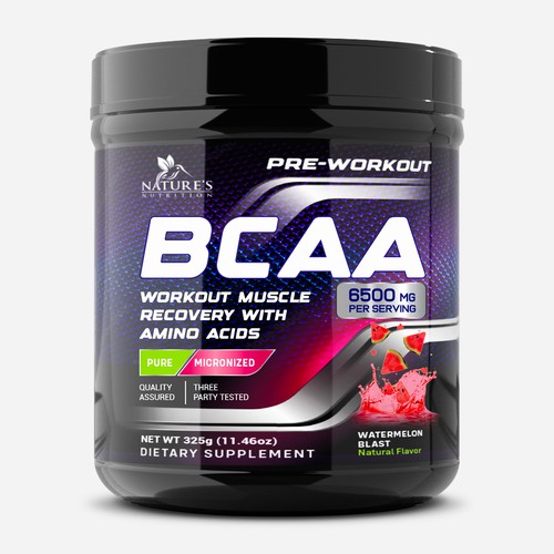 Powerful BCAA Pre Workout Design Needed for Nature's Nutrition