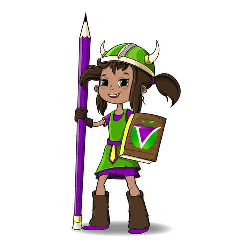 Viking- girl, character (mascot).
