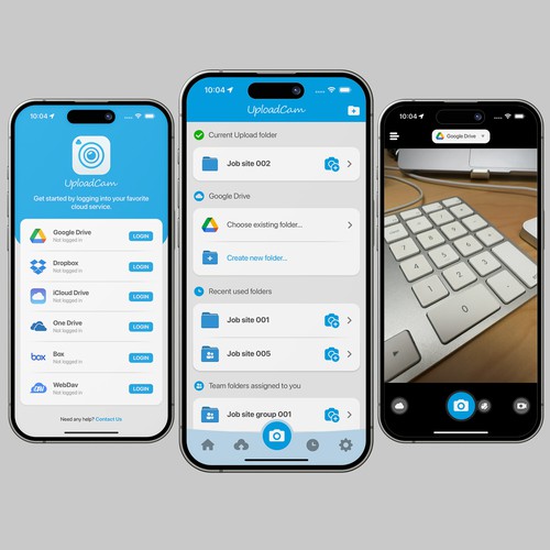 UploadCam - App Design