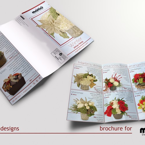 Design an elegant and upscale brochure for Martin's, the Flower People