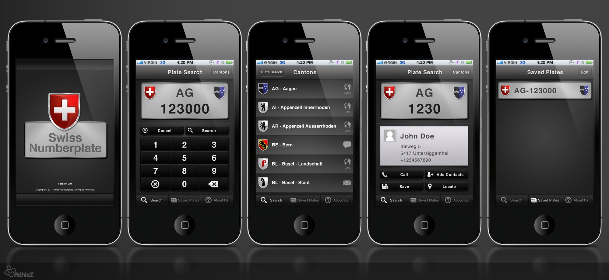 app design for Swiss Licenseplate