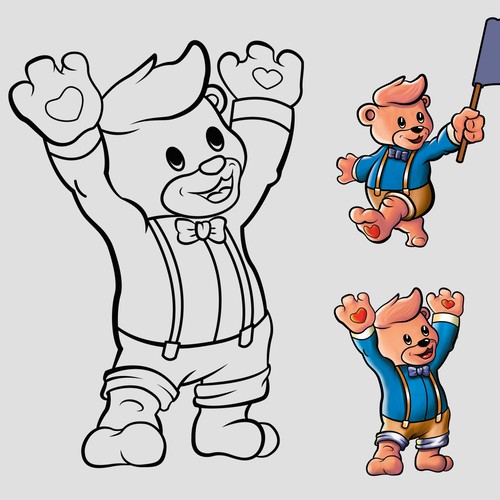 Create a winning Bear Cartoon Character