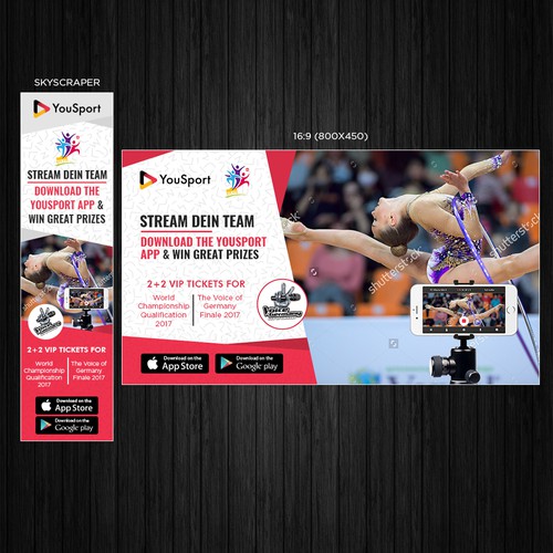 Banner ads design for YouSport video app