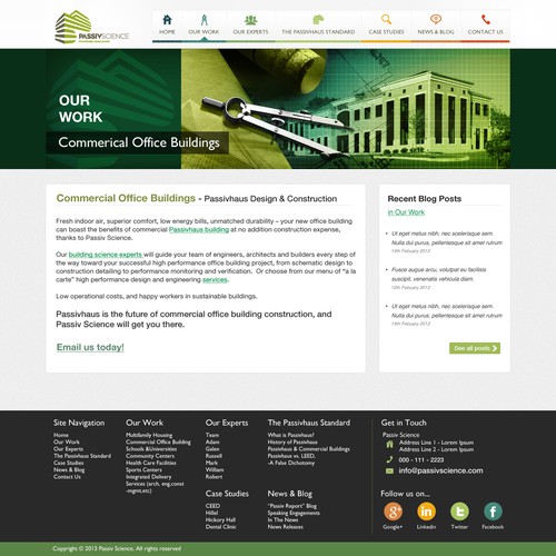 website design for Passiv Science