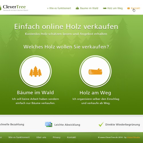 sell your tree online! conversionoptimierte Seite zur Angebotsvermittlung