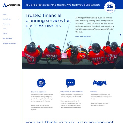 Web design for Arlington Hall