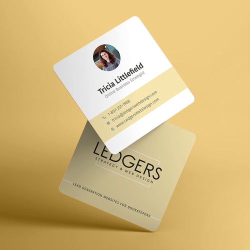 Clean logo and business card for a friend