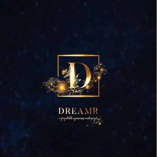 Magic lights. Unique initial logo for Dreamr