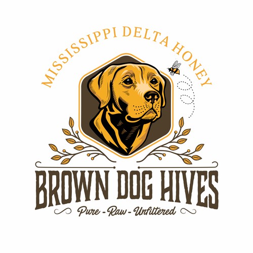 Illustration Logo for Brown Dog Hives