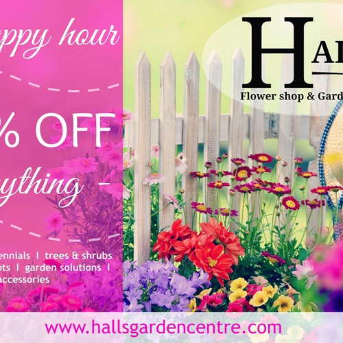 Create an eyecatching reusable template for a flower shop.