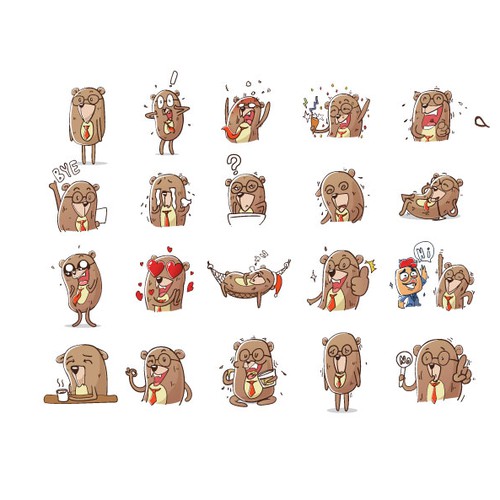 Bear emoticons 