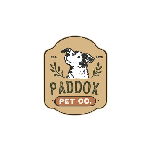 Rustic logo for dog treats 