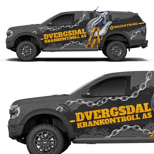 Car wrap for Dvergsdal Crane