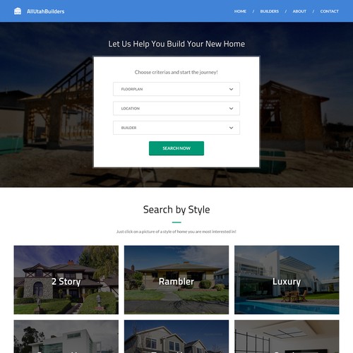 Homepage concept for AllUtahBuilders.