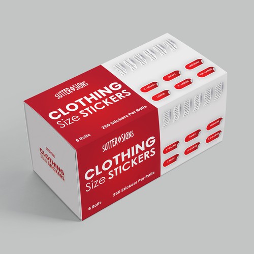 Clothing Size Label Box Design