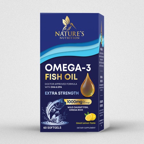 Omega 3 Fish Oil Product Box Needed for Nature's Nutrition