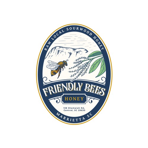 Friendly Bees Honey Logo Design