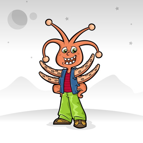 Alien character originally created by my daughter - 99designs Challenge