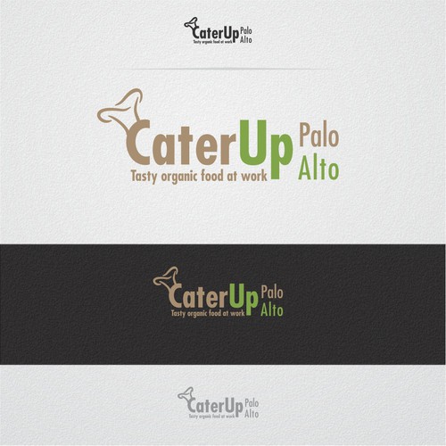 logo and business card for CaterUp Palo Alto