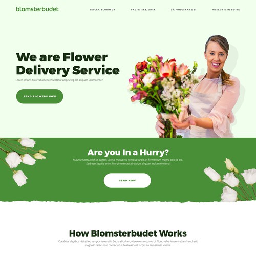 web design concept for Blomsterbudet