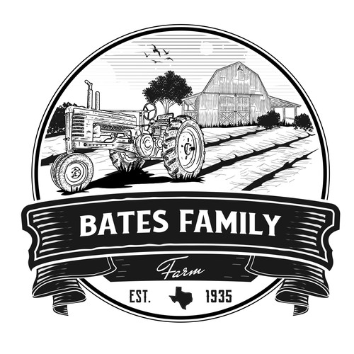 Badge Logo Design for Bates Family Farm