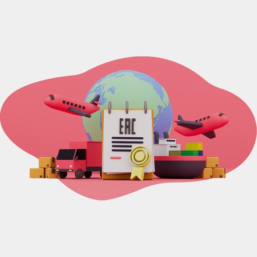 3D Render for logistics and certificates