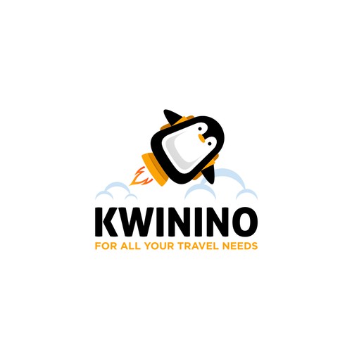 penguins and rocket logo for KWININO logo design