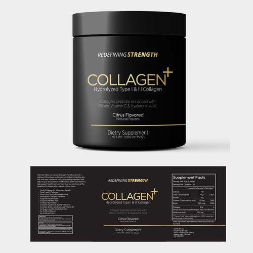 collagen supplement label design