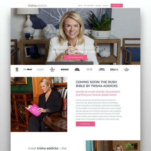Signature Website for Trisha Addicks, Author, Coach, Founder