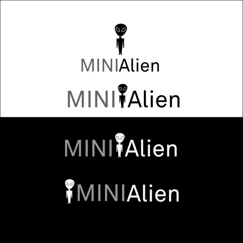black and white concept for alien logo