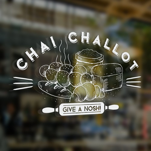 Vintage logo concept for Chai Challot Bakery