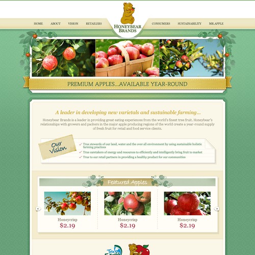 Create the next website design for Honeybear Brands; www.honeybearbrands.com